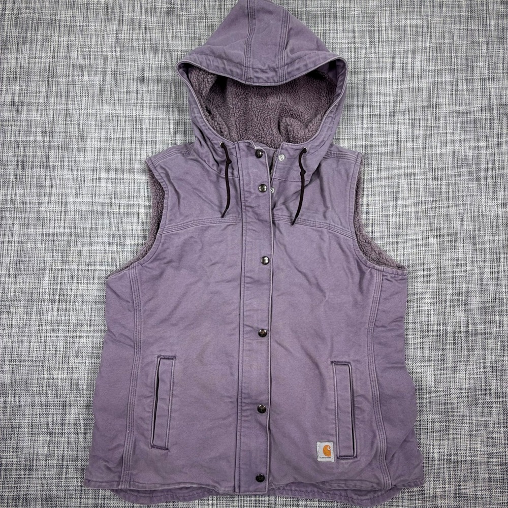Carhartt Women Sandstone Berkley Vest II 100820-563 Purple Sage Cotton Hooded L